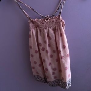 Pink American eagle knot tie shirt